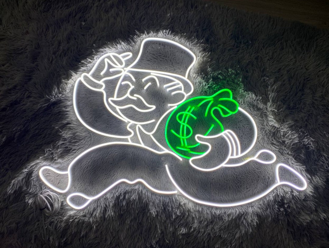 Mr Monopoly Neon Sign Mr Monopoly Led Sign Custom Neon Sign - Etsy