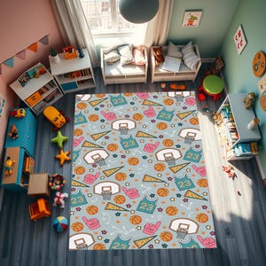 Sports Rug, Sport Balls Rug, Baseball Rug, Football Rug, Basketball Rug, Balls Rug, Rugs For Kids Room, Sports Room Rug, Soccer Rug,Non Slip