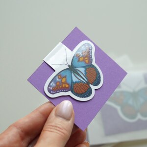 Magnetisches Lesezeichen "Schmetterling" – handgezeichnet, laminiert und wiederverwendbar – für Bücher, Bullet Journal und Tagebuch