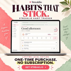 Lifetime Local Habit Tracker, Offline HTML Digital Planner for PC, Tablet and Phone