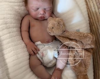 Full Silicone Reborn Baby Doll Girl 20" Handmade Realistic Newborn Baby, Full Body Lifelike Silicone Art Doll Birthday Gift for Girl Boy