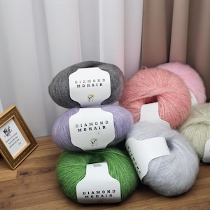 25 g de laine mohair, pull en laine fine tissée à la main, fil dégradé 40 couleurs, idéal pour tricoter, crocheter et tricoter des accessoires faits main