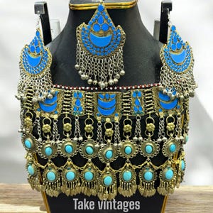 Firuza 3 piece Afghan vintage jewellery set Afghan jewellery Vintage Kuchi Choker Necklace
