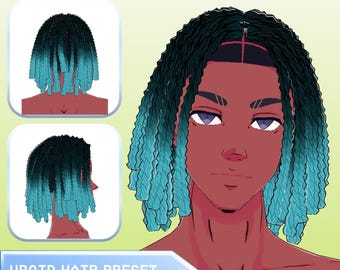 VRoid Hair Preset | Gradient Locs Hairstyle with Physics | VRoid Studio Customizable | VTuber Hairstyle model