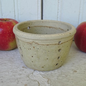 4.6&quot; French Antique Pottery Faisselle Cheese Strainer, Ceramic Sieve, Pottery Colander or Berry Rinse Bowl, Rustic Country Farmhouse Decor
