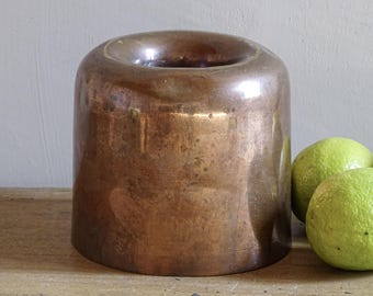 French Antique Copper Mould, Antique Copper Cookware, Kitchen Shelf Decor, Baking Mould, Country Kitchen Farmhouse Decor 4.6"