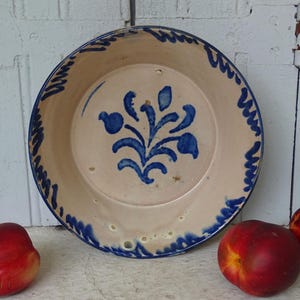 8.9" Spanish Antique Fajalauza Pottery Lebrillo, Tin Glazed Terracotta Bowl, Glazed Earthenware Dish, Decorative Bowl, Ceramic Wall Bowl