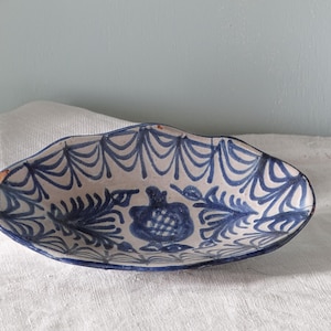 Prato Fajalauza espanhol vintage em cerâmica para pequenos objetos, pintado à mão, 19 cm (7,5"), impostos de importação incluídos.