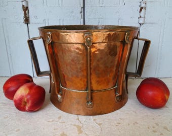 French Antique Copper Champagne Bucket or Ferrat, Copper Vessel, Champagne Bucket, Wine Chiller, Copper Ice Bucket, Copper Planter
