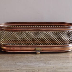 Vintage plantenbak van messing en koper, midden 20e eeuw 18"