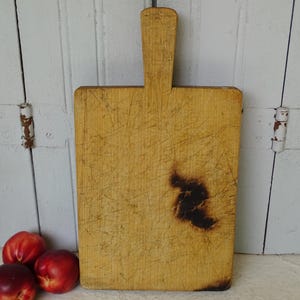 14.9&quot; French Antique Wood Cutting Board, Old Wooden Chopping Board, Rustic Bread Board, French Farmhouse Kitchen, Antique Primitive Decor