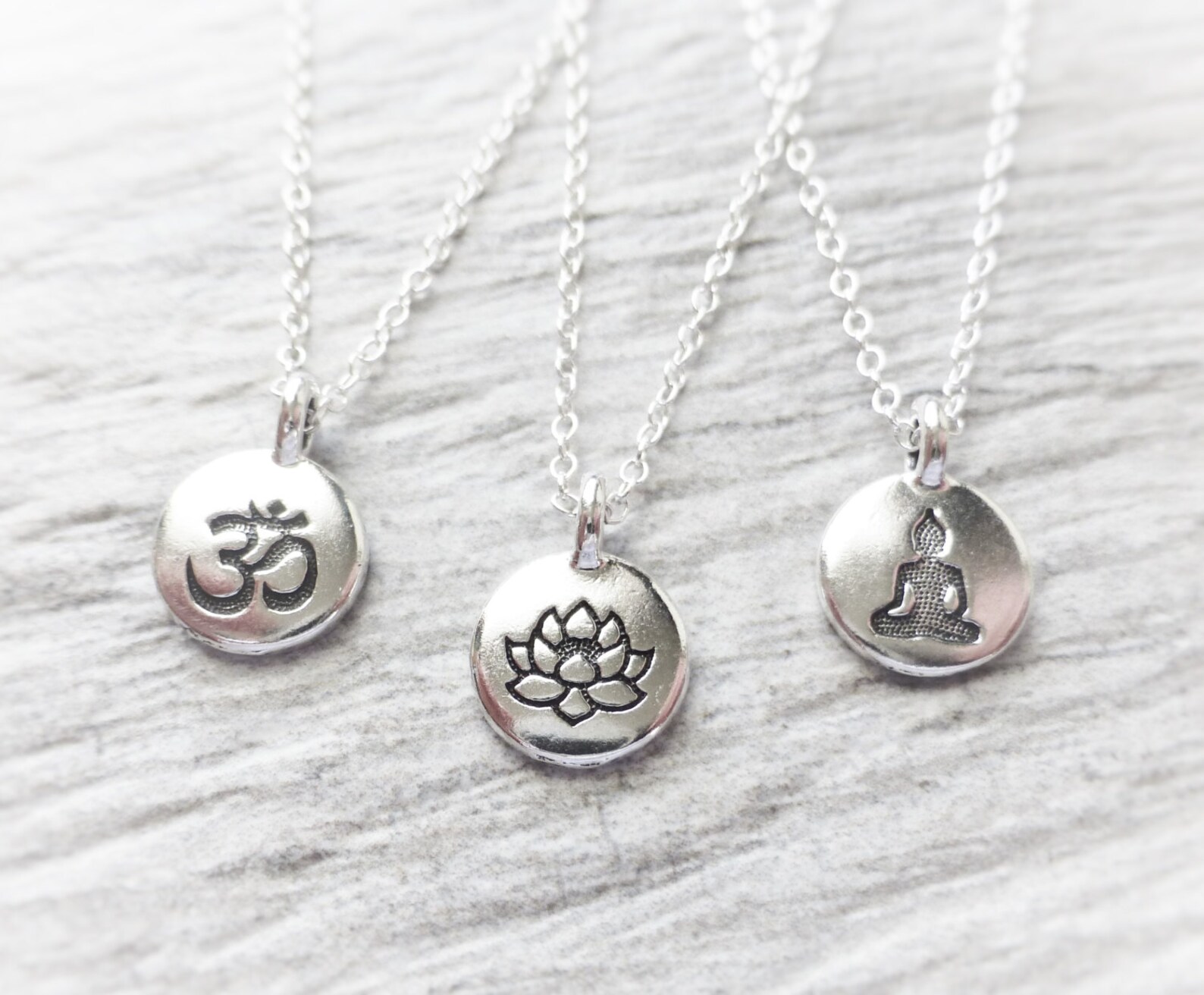Yoga Jewelry Yoga Necklace Stamped Tiny Charm Circle Etsy