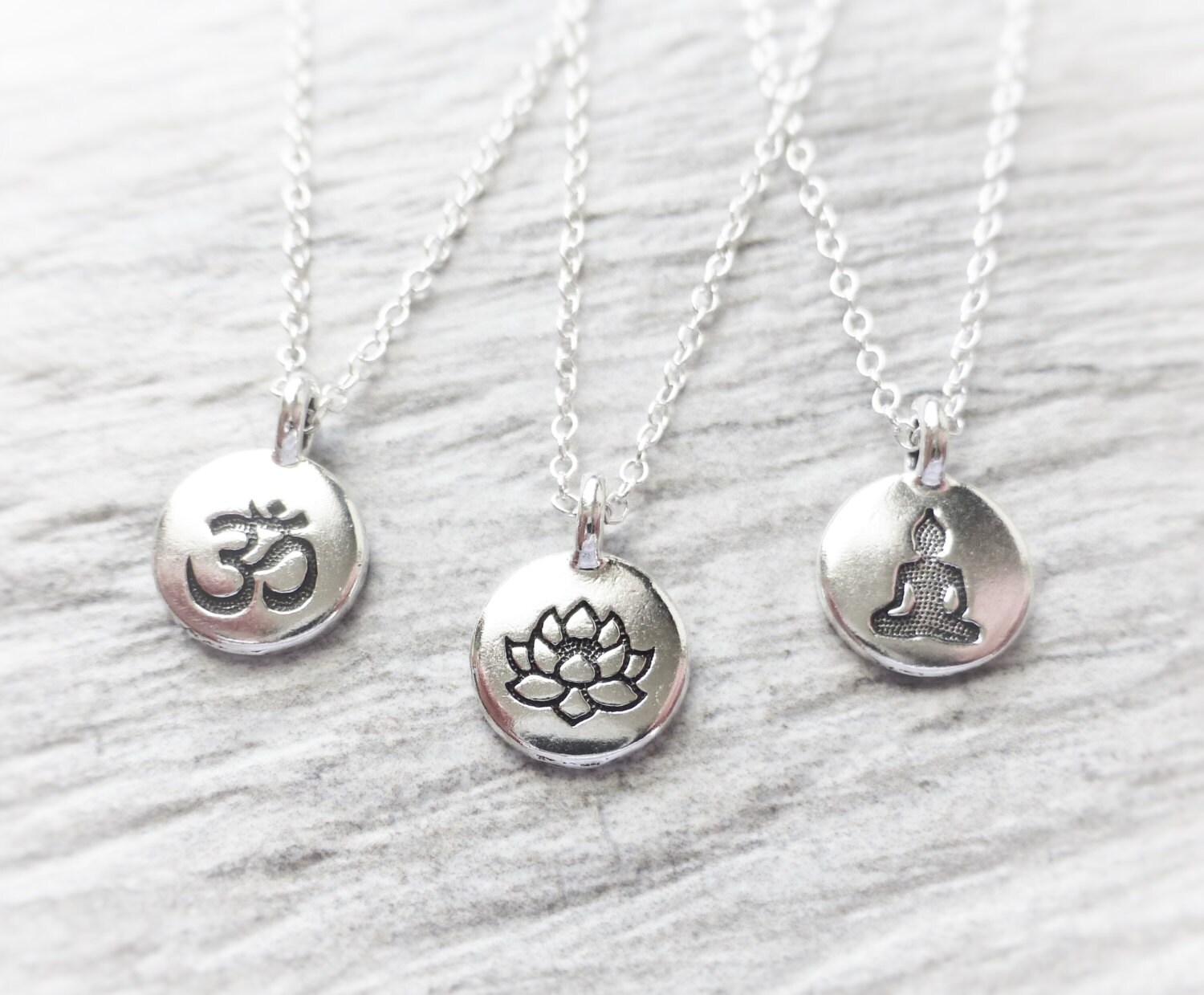 Yoga Jewelry Yoga Necklace Stamped Tiny Charm Circle Etsy