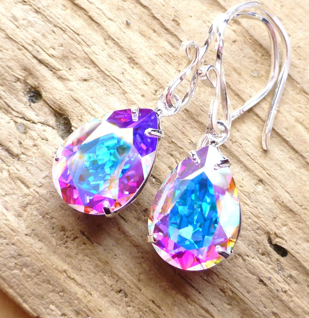 Swarovski aurora volcano northern lights earrings Clearance