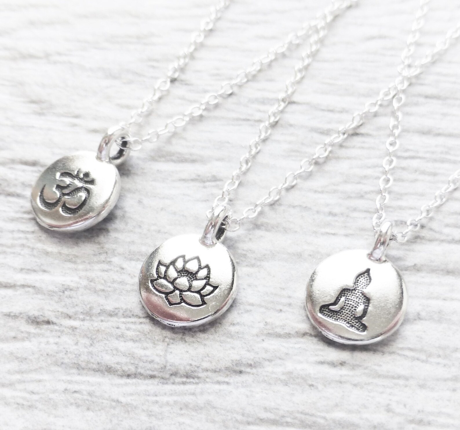 Yoga Jewelry Yoga Necklace Stamped Tiny Charm Circle Etsy