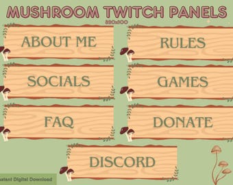 Cottagecore Pilz Twitch Panels |Instant Download |
