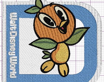 Orange Bird EPCOT Machine Embroidery File, 6 sizes