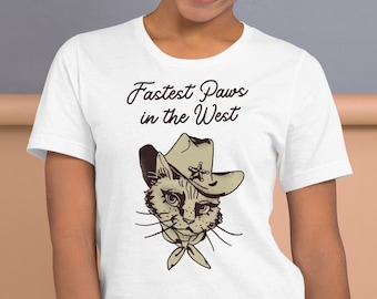 Funny Cowboy Cat T-Shirt: Western Rodeo Stetson Design