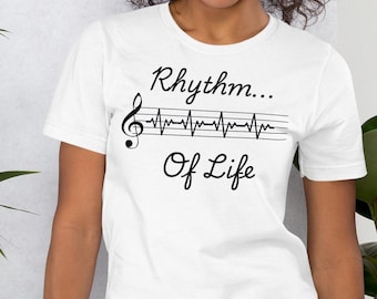 Rhythm Of Life Treble Clef Shirt: Musician/Cardiologist Gift