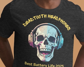 Funny Skull Headphones T-Shirt, Halloween Gift