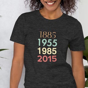 FREE DELIVERY - Back To The Future T Shirt, Fonts From The Years Travelled In The Films, Time Travel, Marty McFly Doc Brown Michael J Fox