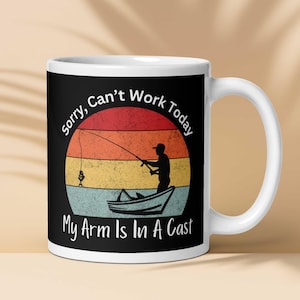 FREE DELIVERY - Funny Fishing Mug,  Fun Angler Cup, Great Quality Ceramics, Gift For Angler Fisherman, Fisherman Mug, Angler Mug