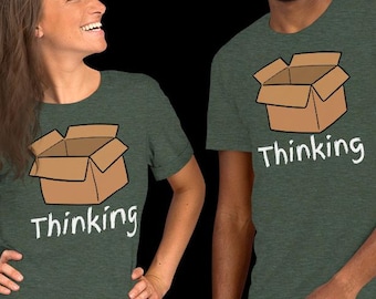 Funny Thinking Outside The Box Shirt: Unisex Graphic Tee