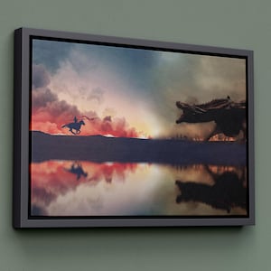 Game of Throne Canvas Art, Game of Throne Dragon War, Large Canvas, Canvas Wall Art, Painting on Canvas, Dragon War Wall Art