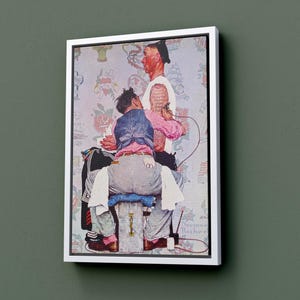 Norman Rockwell Tattoo Artist Poster Print,Tattoo Funny Art,Classic Tattoo Artist Norman Rockwell Norman Rockwell Art Canvas Ready to Hang