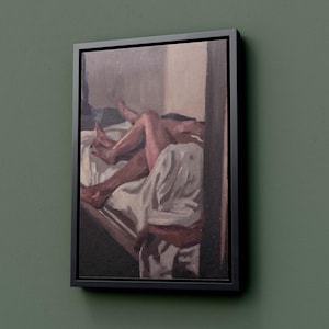 Nacktes Paar Gemälde, Romantisches Kunstwerk, Sinnliche Leinwand Druck, Intimer Kunstdruck