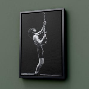 Angus Young, AC/DC - Heavy Metal Classic Canvas Wall Art, Rock n Roll Band Poster Print, Printable Wall Art Giclee