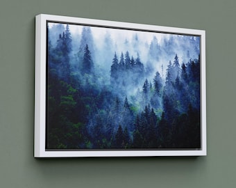 Misty Pine Forest Canvas Art Print, Ready to Hang