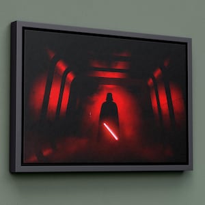 Darth Vader Wall Art, Star Wars Darth Vader Canvas, Darth Vader Canvas , Red Starwars Decor, Star Wars Wall Decor