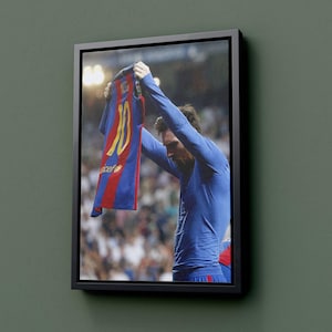 Lionel Messi Football Canvas,Messi Iconic Poster, HD Wall Art Canvas Painting For Home Decor, No Frame