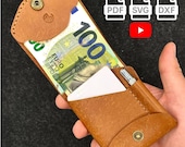 Euro Leather Wallet Pattern: Slim Bifold with Pen Slot (PDF, SVG, DXF Digital Download)