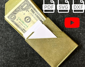 Hande Made Vertical Leather Wallet | Minimalist DIY Pattern PDF + Dxf + Svg