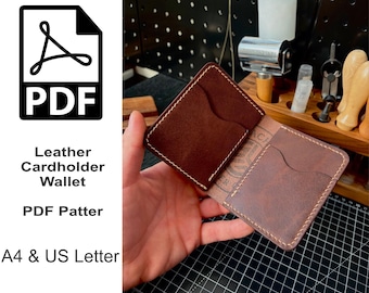 Wzór PDF na skórzany portfel na karty – szablon DIY (do pobrania w wersji cyfrowej)