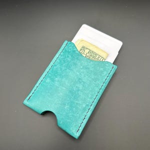 Porte-cartes en cuir - Une poche - Fait main