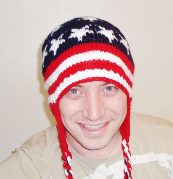 red white and blue winter hats