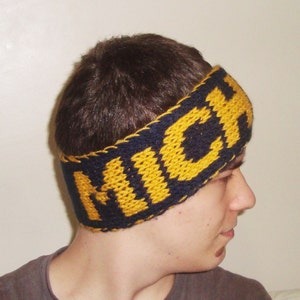 Hand Knit Michigan Headband: Personalized Winter Gift