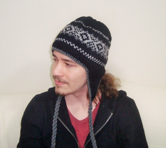 Havoc Pessimistisch Weekendtas Wool Men's Hats Winter Mens Hats With Ear Flaps in Black - Etsy