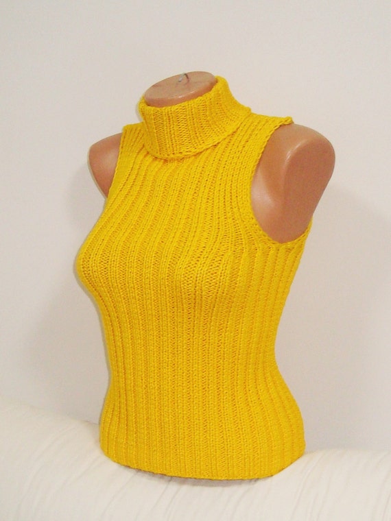 yellow high neck blouse