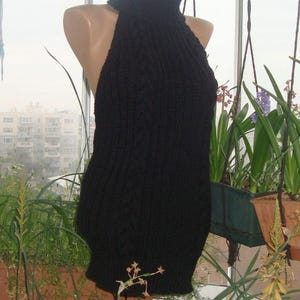 navy blue dress for baby girl Kmxyo Women Sexy Backless Sleeveless Turtleneck Pullover Knit Sweater  Cosplay Dress main image 0