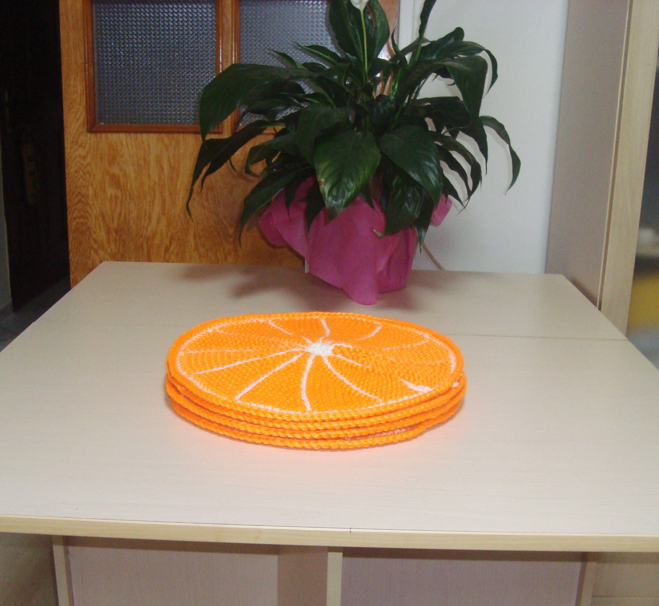 Round Orange Placemats Orange Fruit Slice Set of 2 4 6 Round Etsy UK