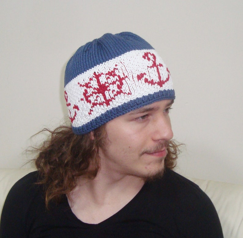 Warm Winter Hat Red White and Blue Beanie Patriotic Hat Crochet Womens Hat Mens Hat READY TO SHIP