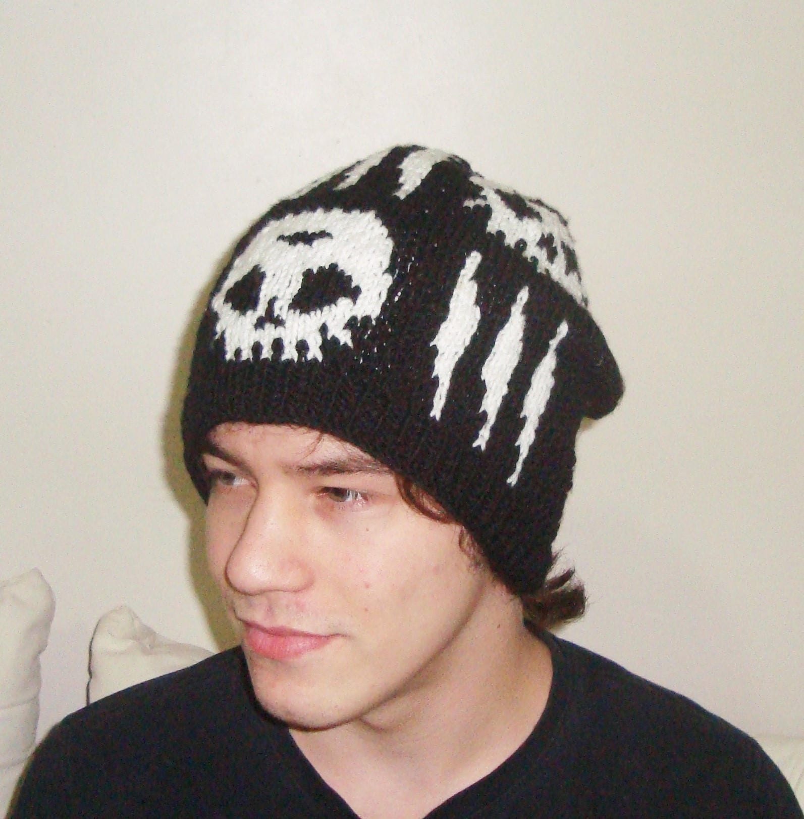 Skulls Hand Knitted Knit Beanie | Etsy 