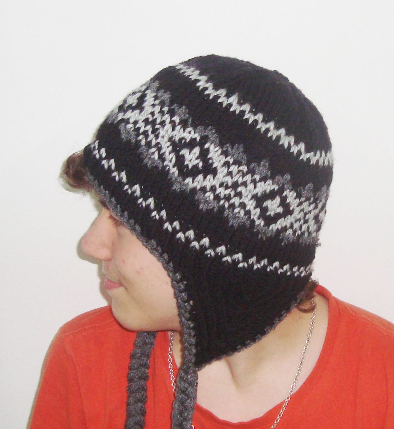 Wool Mens Hats Winter Men's Hat with Ear Flaps in Black Etsy