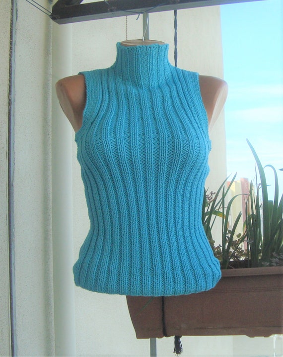 Mockneck Sleeveless Tank Tube Tops Blouse Sweater Men Women - Etsy