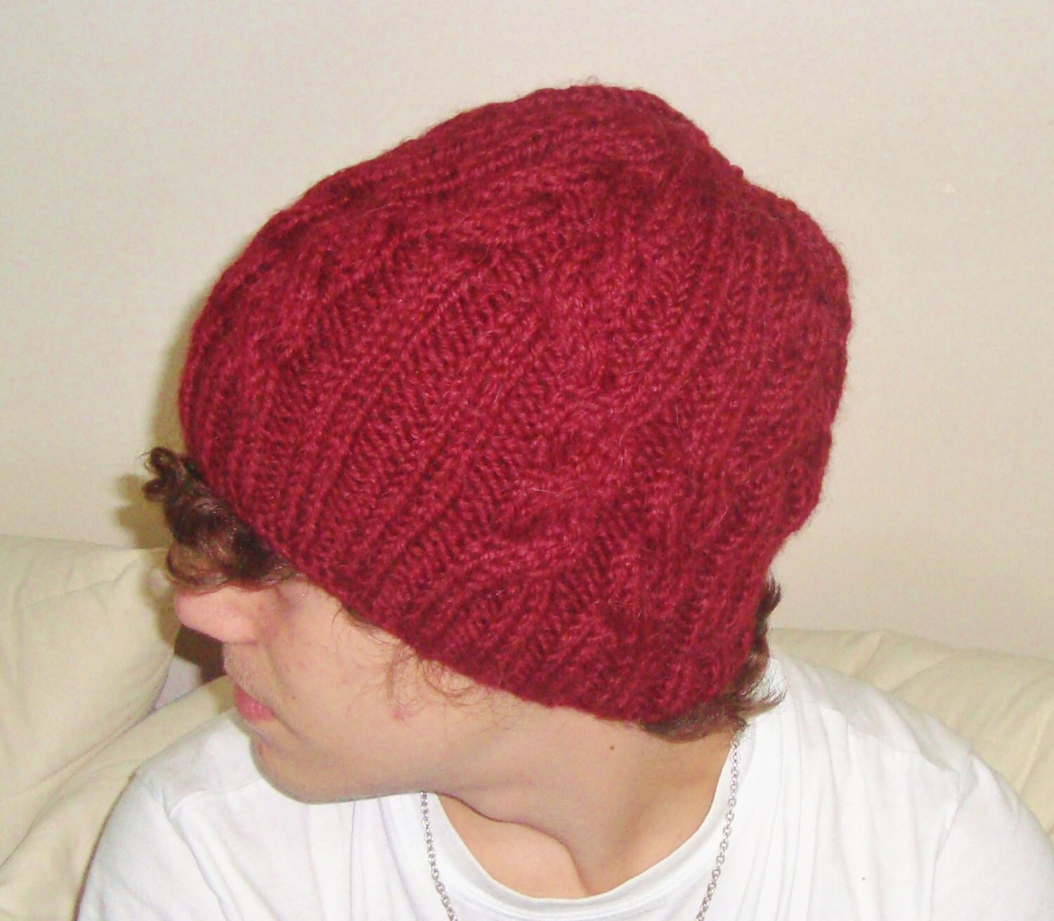 Hand Knit Mens Beanie Hat Mens Gift for 