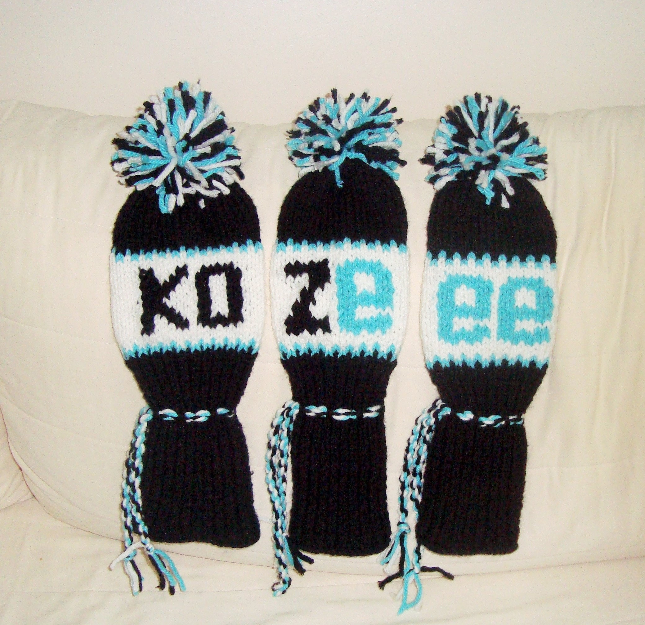 Personalized golf club head covers Knit head covers custom Etsy